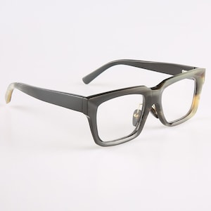 Grandes montures de lunettes rectangulaires faites à la main en corne naturelle véritable - Hommes - Femmes - 100% corne véritable