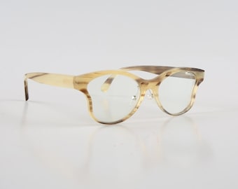 Handgefertigte Butterfly Horn Brillengestelle: Honey Yak Horn, Vintage Style