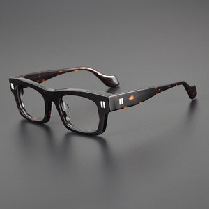 Vintage japanischen Stil Acetat große breite handgefertigte Rahmen Brille verschiedene Farben Korrekturgläser Tortoise