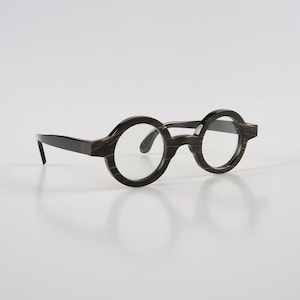 Genuine Natural Horn Handmade Round Thick Glasses Frames Sunglasses - Black Natural  - Men - Women - 100% Genuine Horn