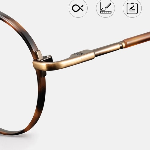 Vintage Masunaga style Titanium Round Acetate Handmade Frames Glasses shops - Different Colors - Prescription lenses - Mens Glasses Retro