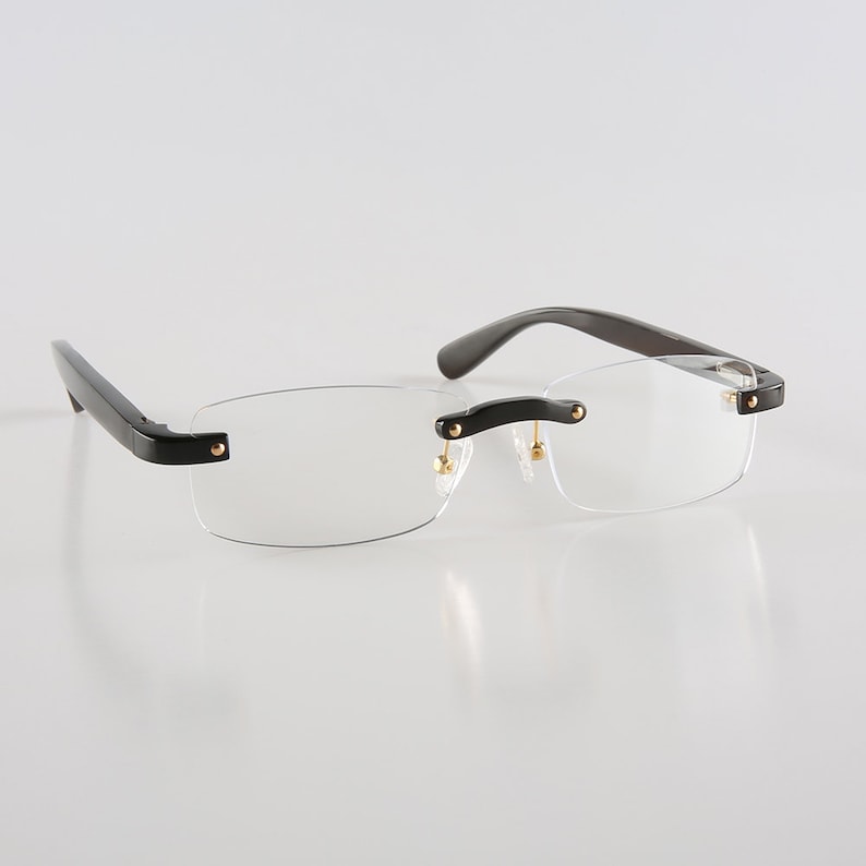 Handmade Spectacles Handmade Buffalo Horn Rimless Glasses: Rectangular Business Style - Etsy