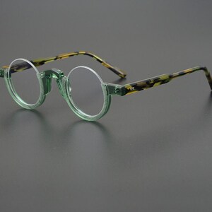 Vintage Thick Half Rim Round Style Handmade Acetate Round Frames - Thick Glasses - Different Colors