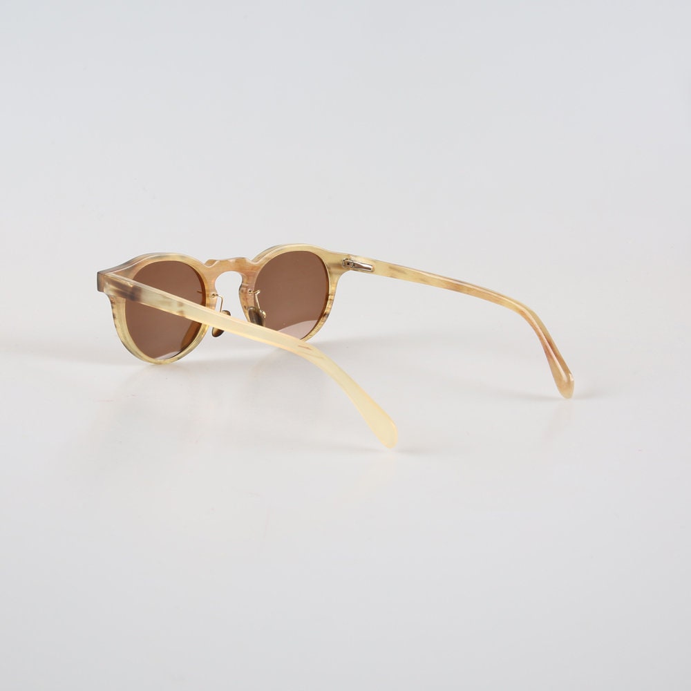 Handmade Bull Horn Glasses Frames: Caramel Brown, Vintage Style - Etsy