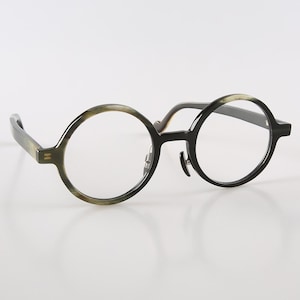 Lunettes de soleil rondes faites à la main en corne naturelle véritable - Corne noire et blanche - Hommes - Femmes - 100 % corne véritable