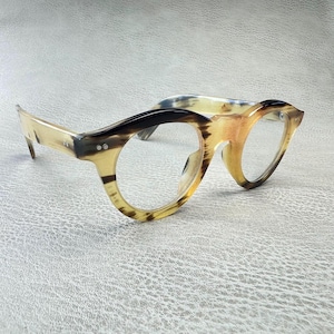 Véritable corne de buffle marron miel naturel fait main style japonais rétro rivets montures de lunettes - homme - femme - 100 % corne de taureau véritable