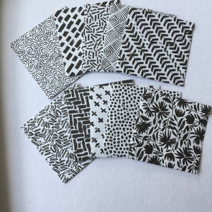 Mini enveloppes (x10)-  série black&white- fabrication artisanale - made in France
