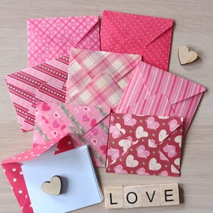 Mini enveloppes série "Love " (x8) et cartes assorties
