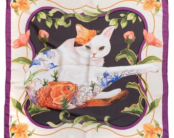 Tatto Cat scarf Designs from Artists and Illustrators. Bandana, scarves. Love Cats *Special Edition*