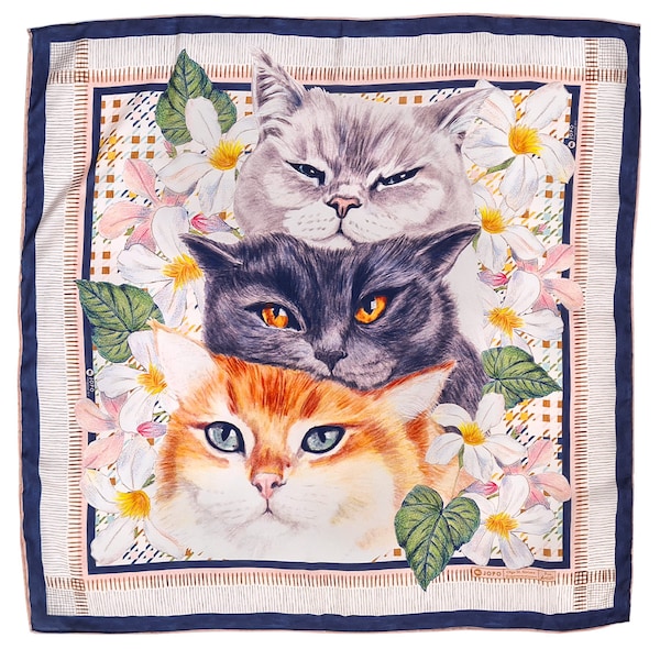Three Cats scarf Designs from Artists and Illustrators. Bandana, scarves.