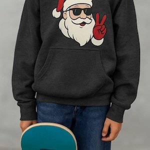 Santa Fun Youth Hoodie, Christmas Sweatshirt for Kids, Holiday Hooded Jumper, Festive Children&#39;s Clothing, Santa Claus Gifts
