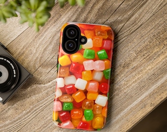 Colorful Candy Pattern Phone Case Tough Protective iPhone 16 & 17 Cover Vibrant Sweet Treat Design for iPhone Cute Gift for Her