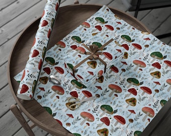 Grillige paddenstoel Cadeaupapier Cottagecore Woodland Inpakpapier voor Kerstcadeau Verjaardagen Feestdagen en cadeaus voor speciale gelegenheden