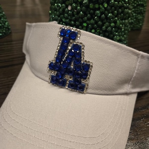 LA Baseball Visor Shabby Chic Headwear MLB baseball with Mini Patch Las Angeles