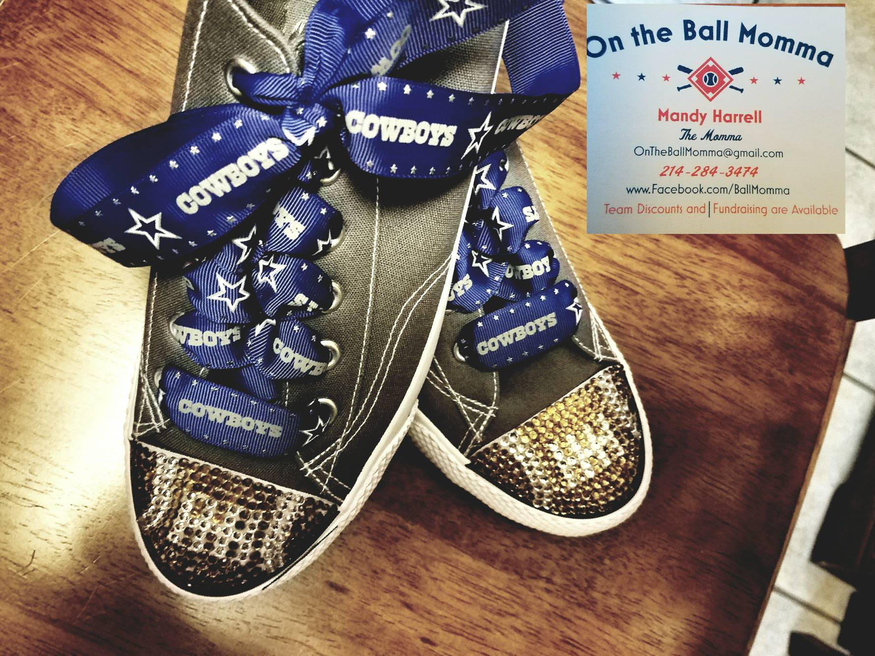 Dallas Cowboys bling tennis shoes Etsy