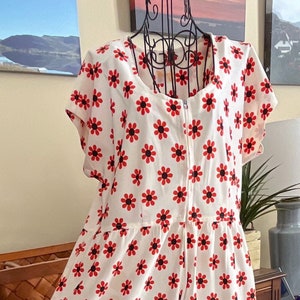 Boho Hippie Maxi Orange, White, Black Daisy's Striped Short sleeve Dress Fifth Avenue Robes Summer Loong Dress image 1