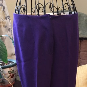 Vintage 1970’s Purple Pants Slacks Women Hip Wool Polyester