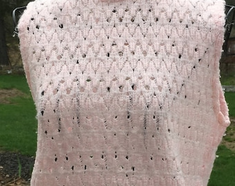 Pink Acrylic Sleeveless Light Weight Sweater