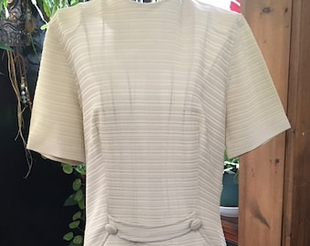 Vintage Beige Shift Dress, 1950’s