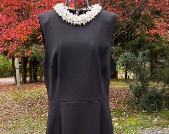Vintage Betsey Johnson Black Shift Sleeveless Dress 10 Breaded Rhinestones Collar Little Black Dress Wedding Party Anniversary Etsy