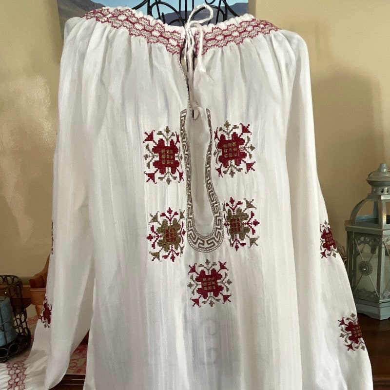 Solid Crepe Button Front Peasant Blouse main image 0