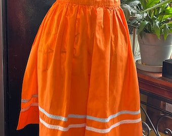 Vintage Orange Kitchen Apron Art Crafts