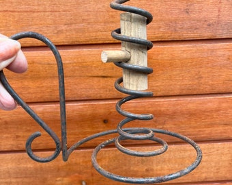 Antique Courting Candle Farmhouse Decor Candle Holder Coiled Spring Candle Holder