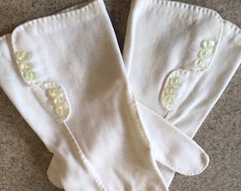 Vintage Crescendoe White 6.5 Size LeatherCotton, 1942-1950