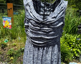 Blue and White Sundress Cotton Summer Dress Sleeveless Dress Everyday Dress