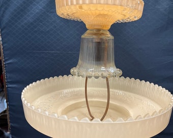 Antique Pink Glass Light  Shade Fixture Chandelier Semi Flush Ceiling Light