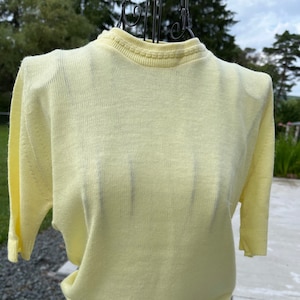 Vintage Yellow Pullover Sweater DuPont Orlon Acrylic 1950s sweater image 1