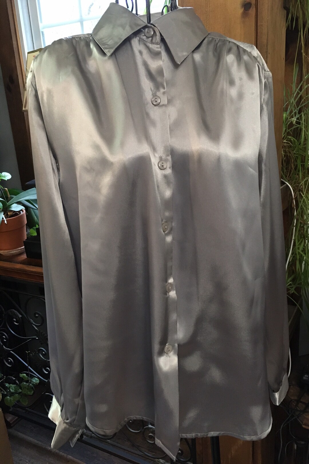 Vintage Kathie Lee Silver Long Sleeves Blouse Med 8/10 - Etsy