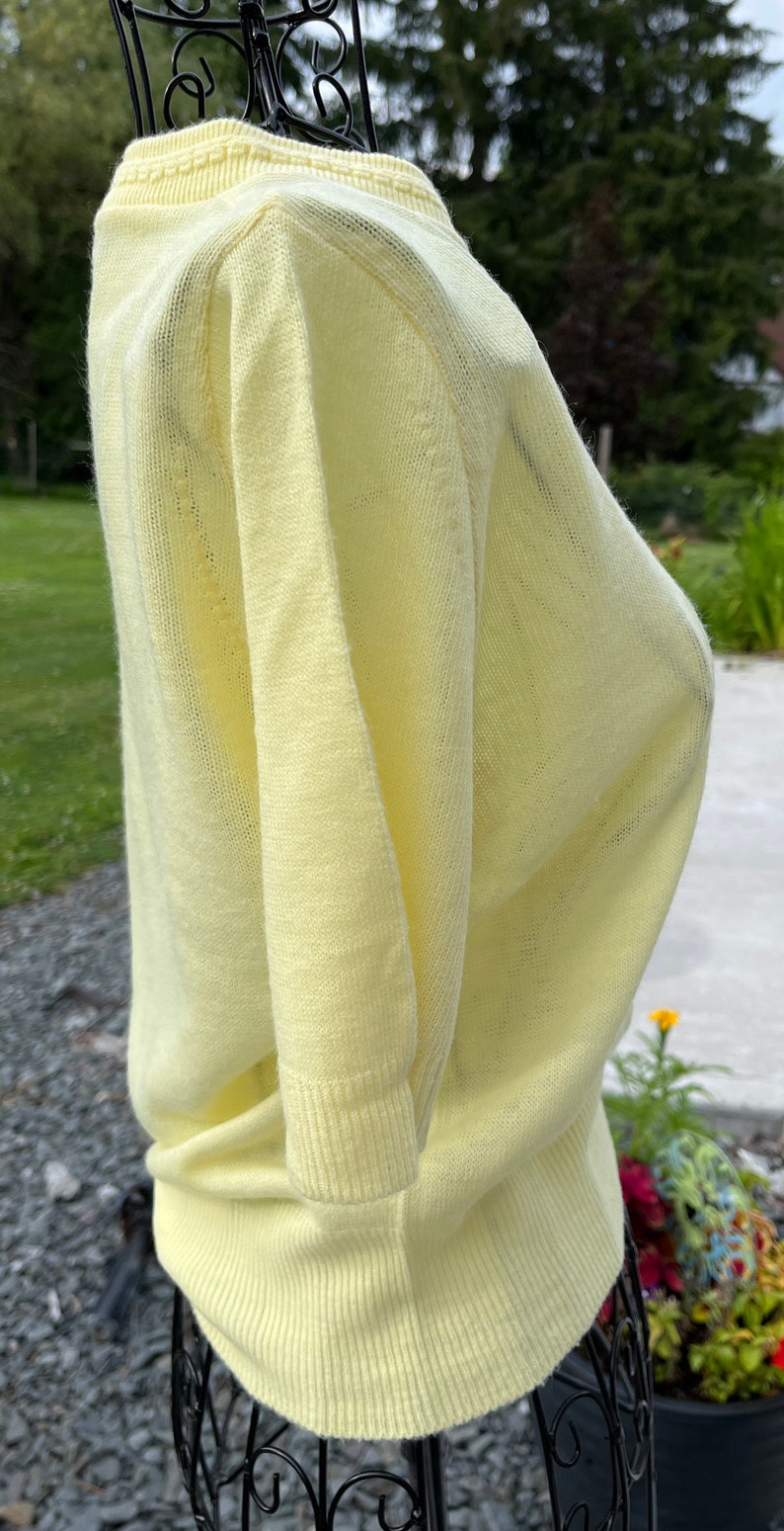 Vintage Yellow Pullover Sweater DuPont Orlon Acrylic 1950s sweater image 3