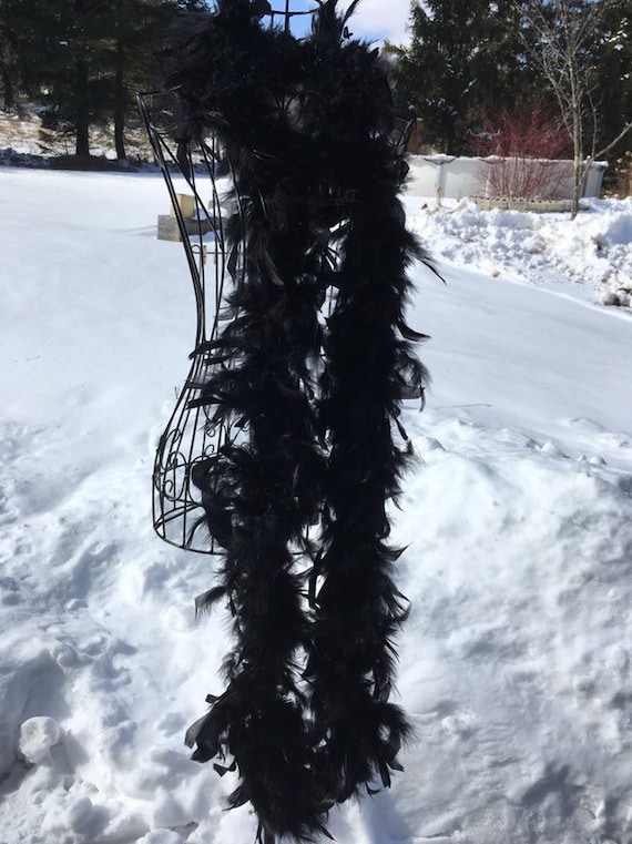 vintage black feather boa Gem