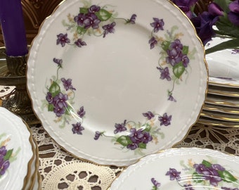 Vintage Woodland Violets Fine China Royal Jackson Dinnerware Bread, Saucer & Soup Bowls Sold Separatetly Complete or Add to a set