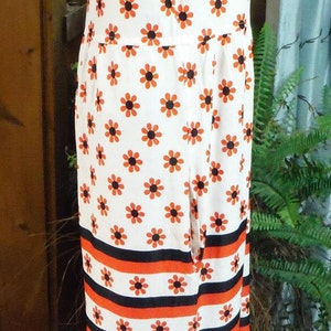 Boho Hippie Maxi Orange, White, Black Daisy's Striped Short sleeve Dress Fifth Avenue Robes Summer Loong Dress image 4