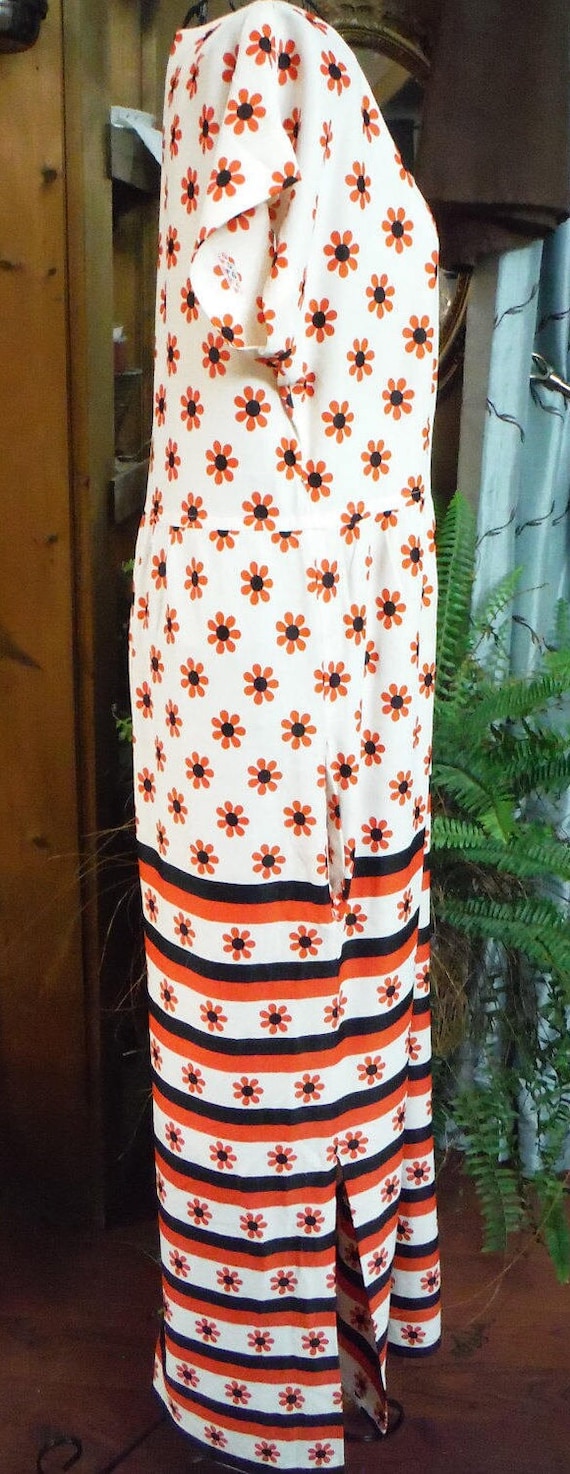 Boho Hippie Maxi Orange, White, Black Daisy's Str… - image 4