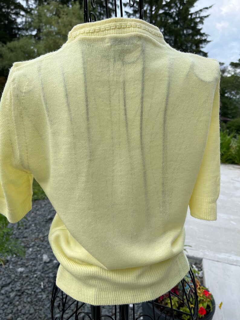 Vintage Yellow Pullover Sweater DuPont Orlon Acrylic 1950s sweater image 4