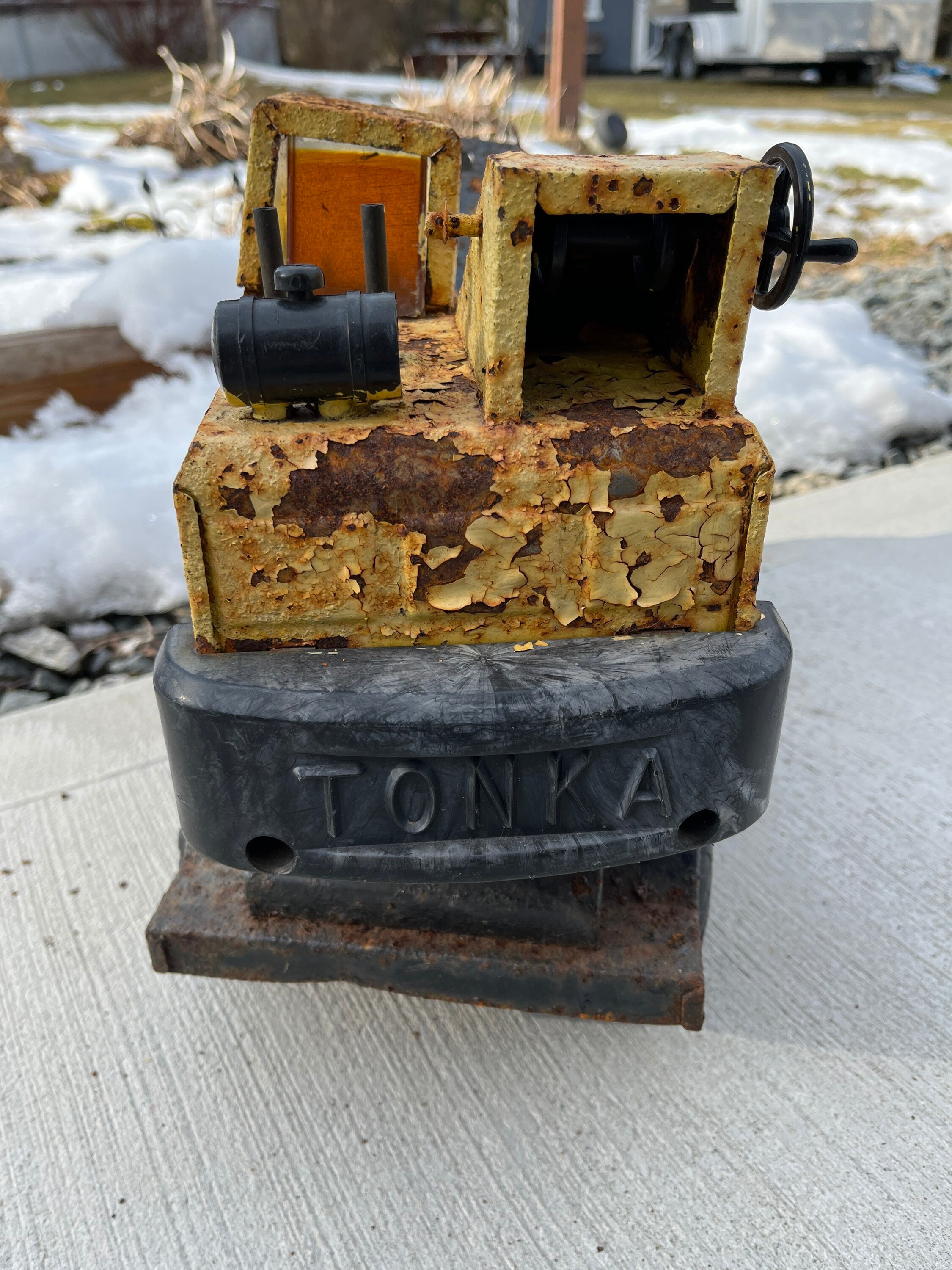 Vintage Mighty Tonka Clam Shell Crane 1969 Rustic Restoration