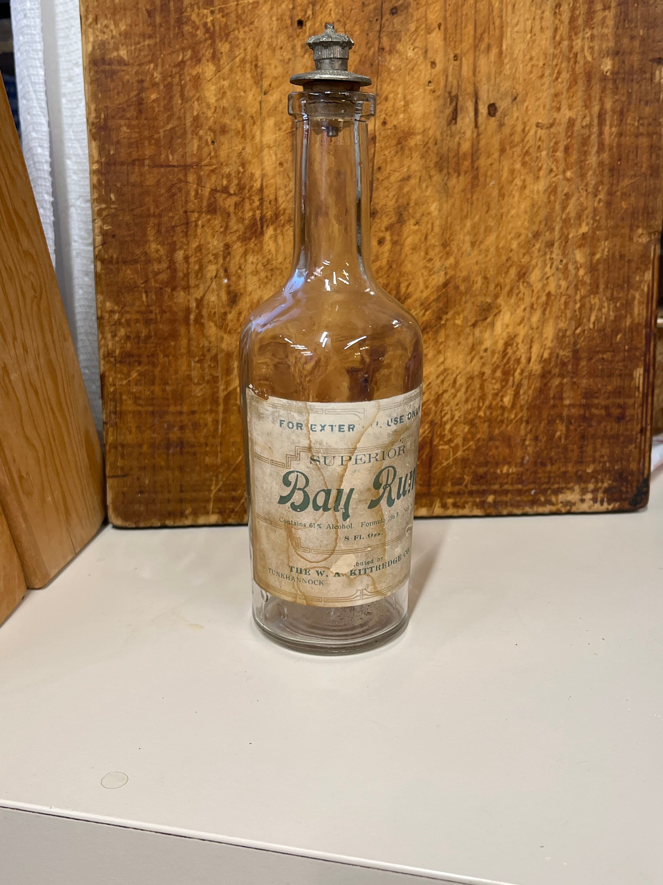 Antique Bay Rum Cologne Bottle Collector Barbershop Decor