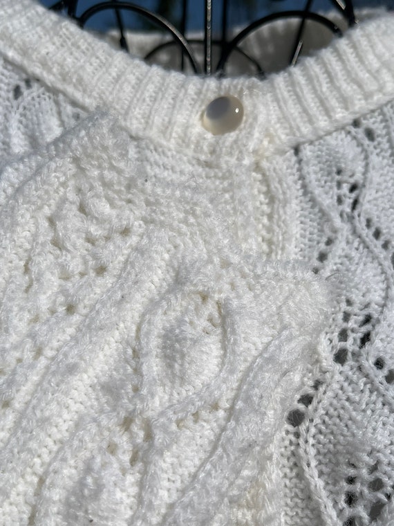 Vintage White Cardigan Sweater Rockabilly 1950’s … - image 6