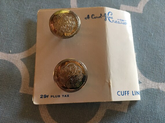 Vintage 1950/60 Silver Spring Back Cuff links Car… - image 3