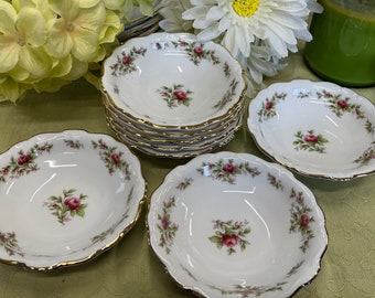 Vintage BERRY FRUIT BOWLS Johann Haviland  Moss Rose Sold Separately Serving Dinnerware Cottage Shabby