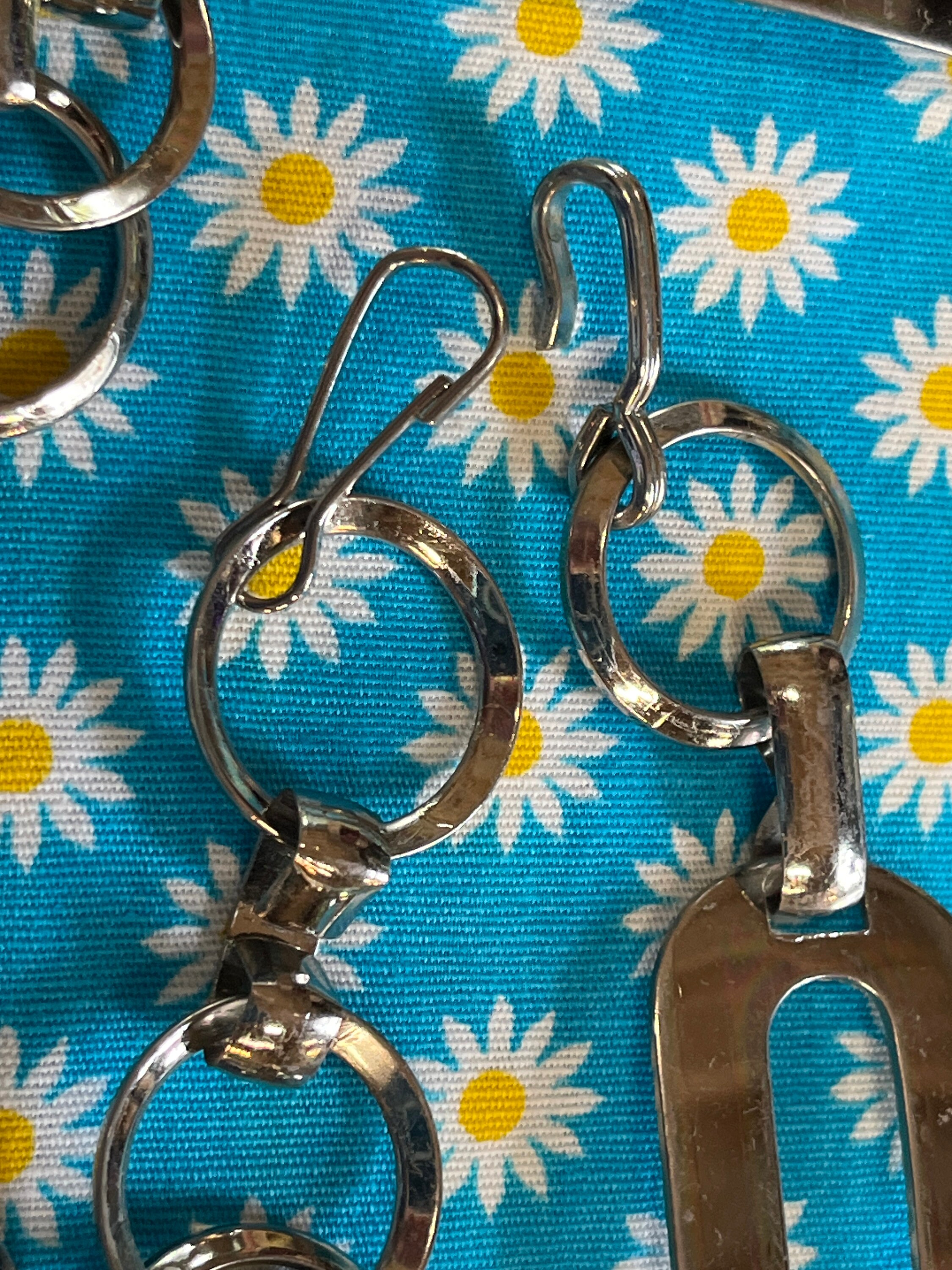 Silver Tone Metal Chain Link Belt 44” Boho Statement Cable Disc Toggle Silver Link Chain Belt - Etsy main image 3