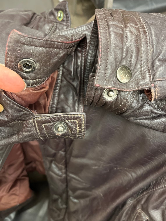 Members Only Brown Leather Bomber Jacket Size 44 Everyday Jacket