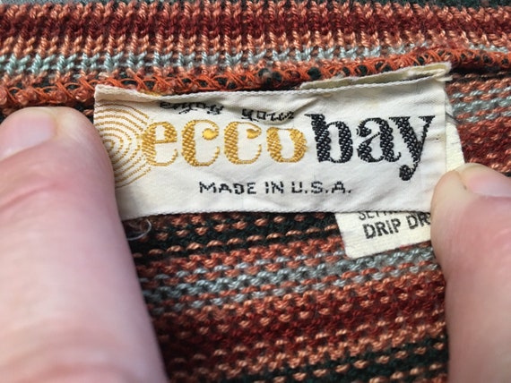 Vintage Eccobay 70/80s Striped Pullover Sweater S… - image 9