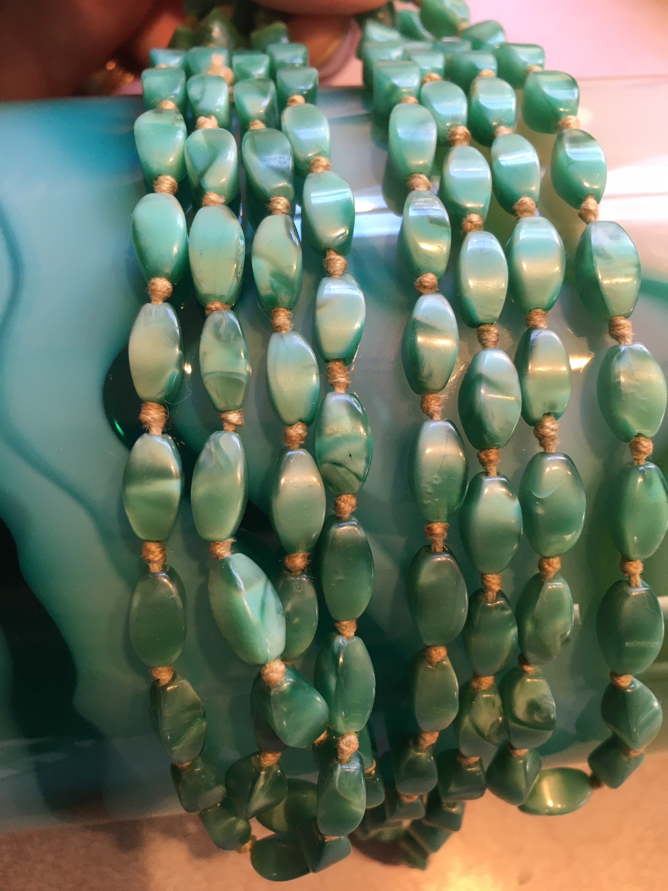 Sautoir Perles Verre Lampwork œil Du Tigre - Collier Long Bohème, Style Vacances/plage