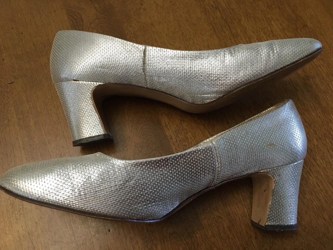 Vintage Di Orsini Originals Silver Shoes, Size 7 Shiny Shoes, Dance ...