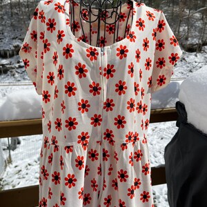 Boho Hippie Maxi Orange, White, Black Daisy's Striped Short sleeve Dress Fifth Avenue Robes Summer Loong Dress image 7