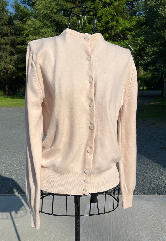 Vintage Beige 1950s  Cardigan Lightweight Sweater